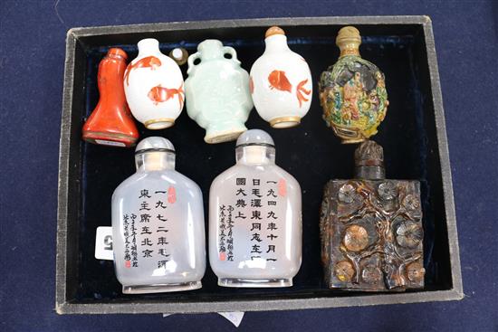 Eight Chinese snuff bottles